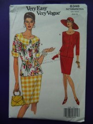 8348 EZ VOGUE BUTTON TOP COLLAR OR NOT,SKIRT PATTERN 6-10